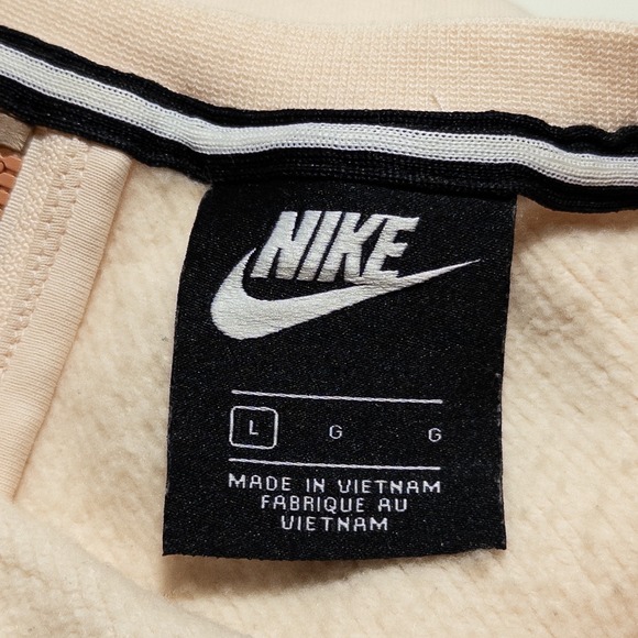 Nike Air Sweatshirt Womens Large Peach Pink Cropped Oversized Zip Back Rally - Picture 7 of 8